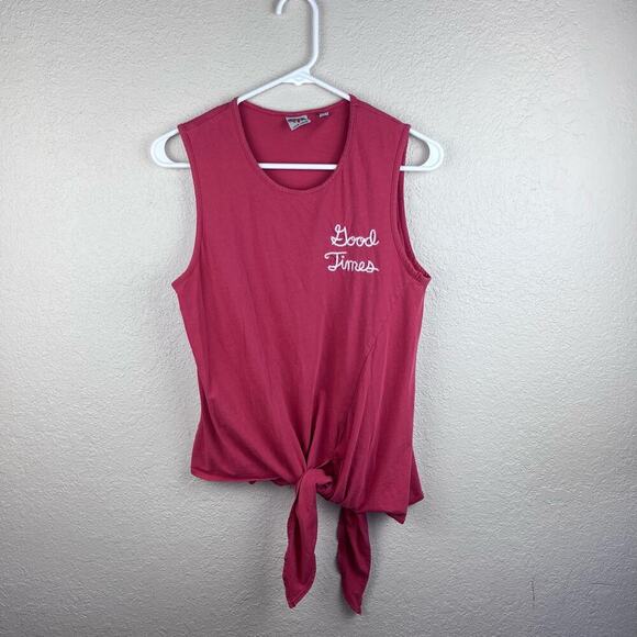 Junk Food Good Times Tie-Front Tank Top Sz M - Picture 1 of 8